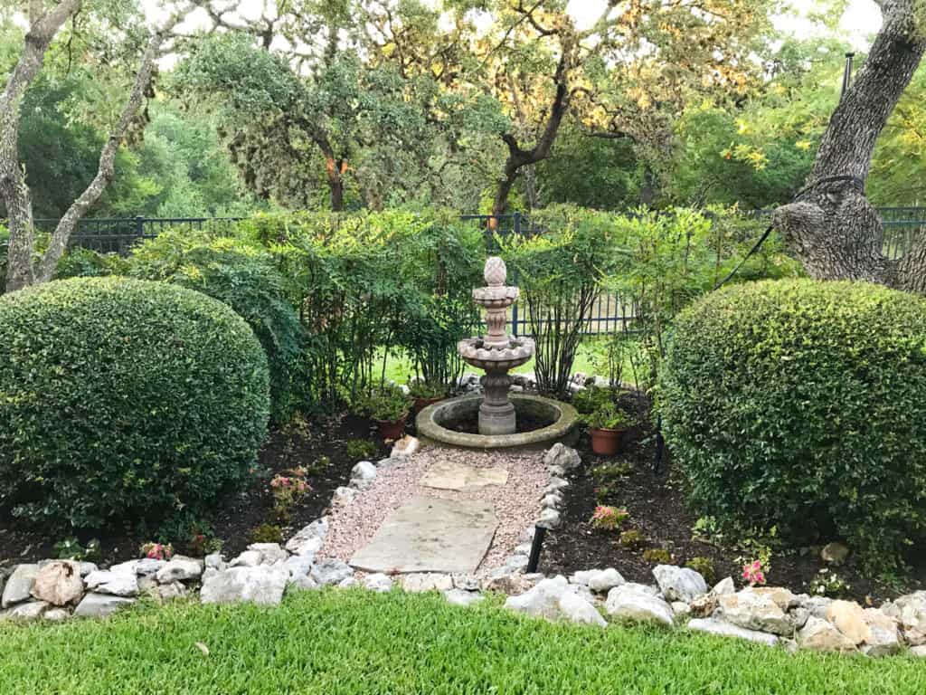 Lanscaped area with nandina.