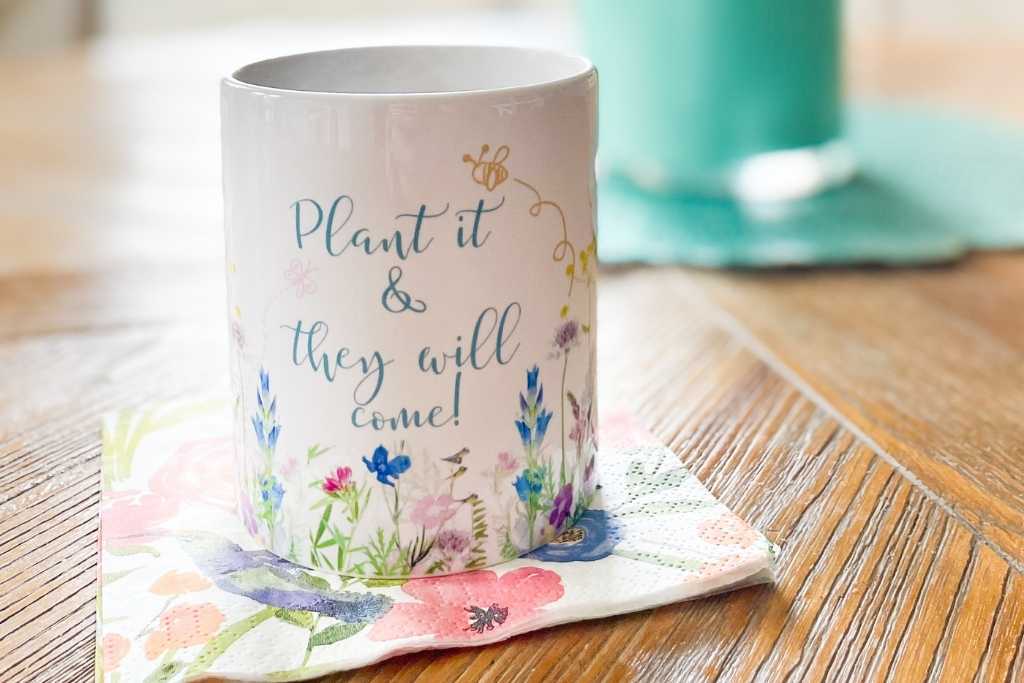 Pollinator wildflower garden mug