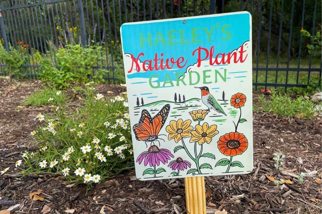 Native plant garden sign